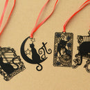 2Pcs Black Cat Metal Hollow Bookmark Holder Paper Marker Stationery Supplie ES