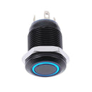 12mm Waterproof Flat Top Blue LED Metal Monmentary Push Button Switch