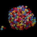300PCs Mixed Flower Frosted Acrylic Spacer Beads Caps 10mmx7mm S3H2