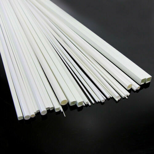 48 x Styrene ABS Round and Square Rod Pipes Tubes ABS00