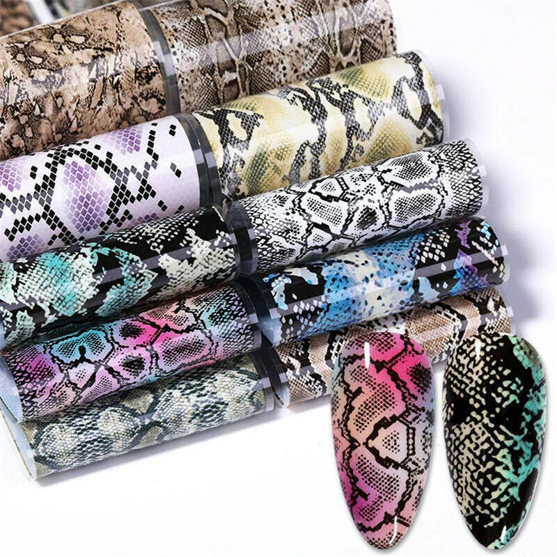 Nail Foils Colorful Serpentine Nail Art Transfer Stickers Decals DIY Manicure H7