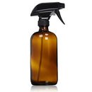 Empty Amber Glass Spray Bottles with Labels (2 Pack) - Refillable Container