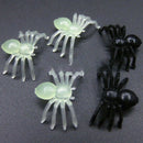 20pcs Halloween Mini Plastic Black Luminous Spider Prank Joking Birthday To F6H9
