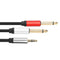 1.8m 3.5mm Male to Dual 6.35mm Male Audio Cable for Mixer Amplifier Speaker #gib