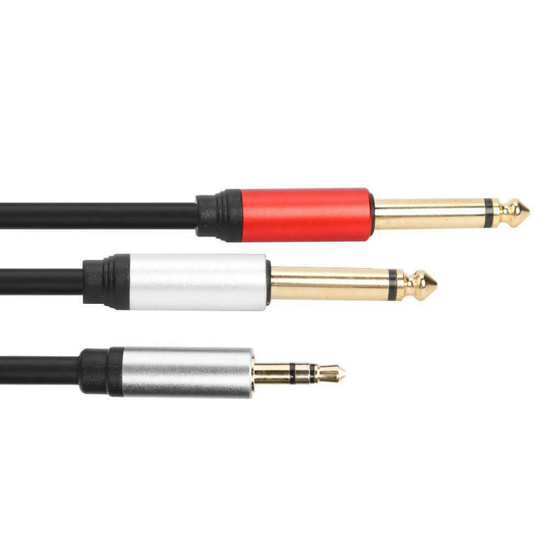 1.8m 3.5mm Male to Dual 6.35mm Male Audio Cable for Mixer Amplifier Speaker