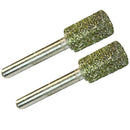 2Pcs 6mm Shank Diamond Coated Cylinder Head Grinding Bit for Rotary Tool - 8mm