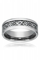 Dragon Scale Dragon Pattern Beveled Edges Celtic Rings Jewelry Wedding Band M7K7
