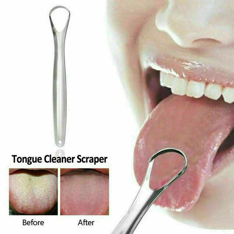 Stainless Tongue Scraper Fresh Breath Metal Cleaning Cleaner Tool for Oral Care/
