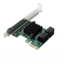 PCIe PCI Express to 6G SATA3.0 4-Port SATA III Expansion Controller Card Br
