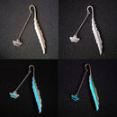 Luminous Night crown Bookmark Label Read Maker Feather Book Stationery Copper FT