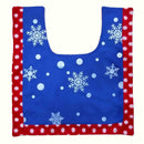 Blue Snowman Toilet Cover Seat Rug Pad Tank Lid Towel Cover Set (3pcs)