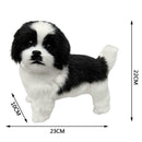 Realistic Dog Black And White Puppy  Lucky Simulation Dog Plush Toys G0U7