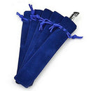 50 Pcs Blue Velvet Pen Pouch Sleeve Holder Single Pen Bag Case Pencil Bag B6N6