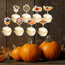 24X Happy Thanksgiving Cake Topper Insert Fairy Bun Toppers Decor H6R8 Part L2D8
