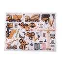 construction vehicles wall stickers decals backhoe excavator bulldozer truck   Z
