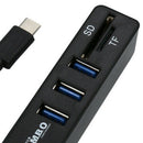 2 In 1 Type-C Otg Usb 2.0 Hub Splitter Combo 3 Ports & Sd/Tf Card Reader Ad Z1U4
