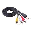 New 1.5M 5ft USB Male A to 3 RCA AV A/V TV Adapter Cord Cable Audio AV Cabl