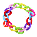 100pcs Colorful Plastic Chain Parrot Birds Toys Non-toxic C-clip Hook (L) A