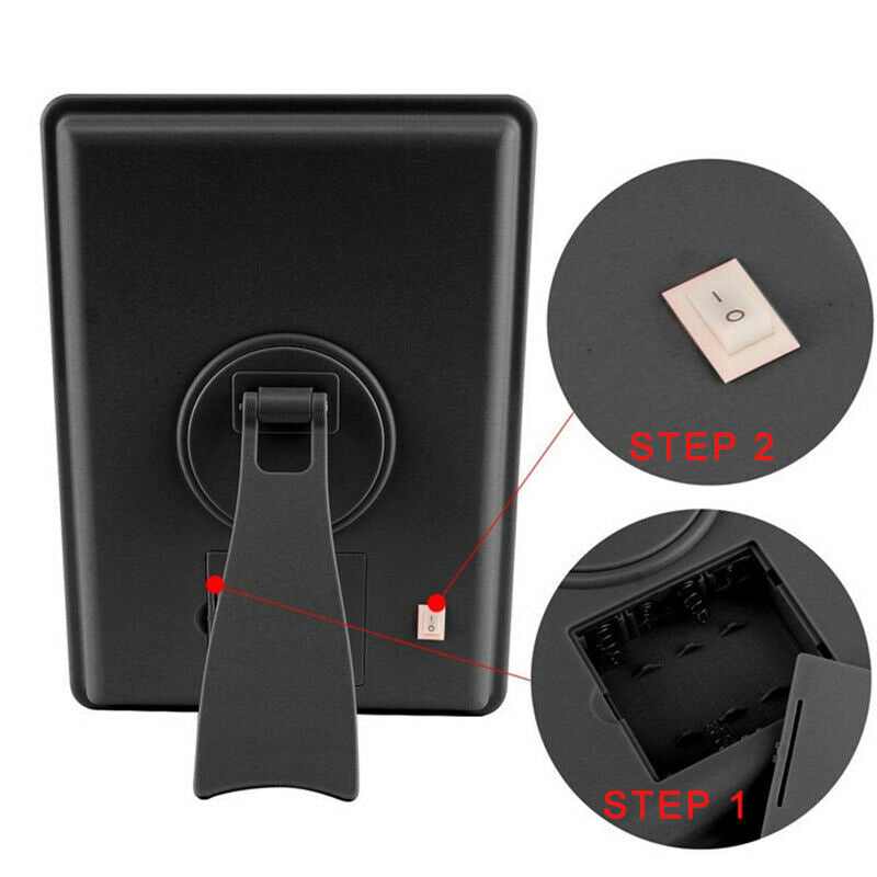 Makeup Mirror With 16 Leds Cosmetic Mirror With Press Dimmer Switch Battery E4H3