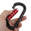 Self-locking Mountaineering Climbing Aluminum Carabiner 24kN - Black