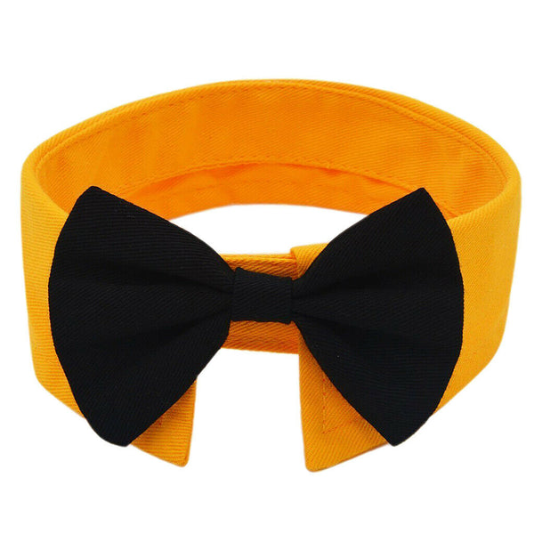 Adjustable Pet Dog Cat Bowknot Tie Christmas Holiday Party Collar Yellow_S