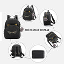 Teenagers Backpack PU Leather Shoulder Bag School Bags Girls Cat Square Satc
