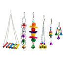 6Pcs Bird Perches Swing Toys Parrot Hanging Bell Pet Cage Hammock Toys for Small