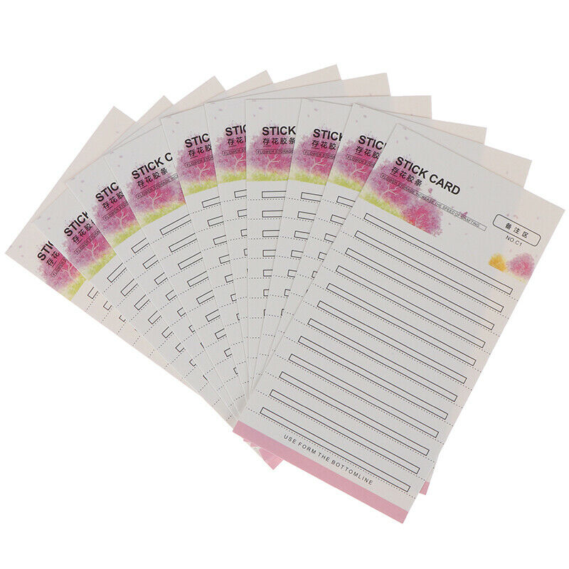 10Pcs Grafting Eyelash Blossom Stick Card With Adhesive Tape Lash Extension S FT