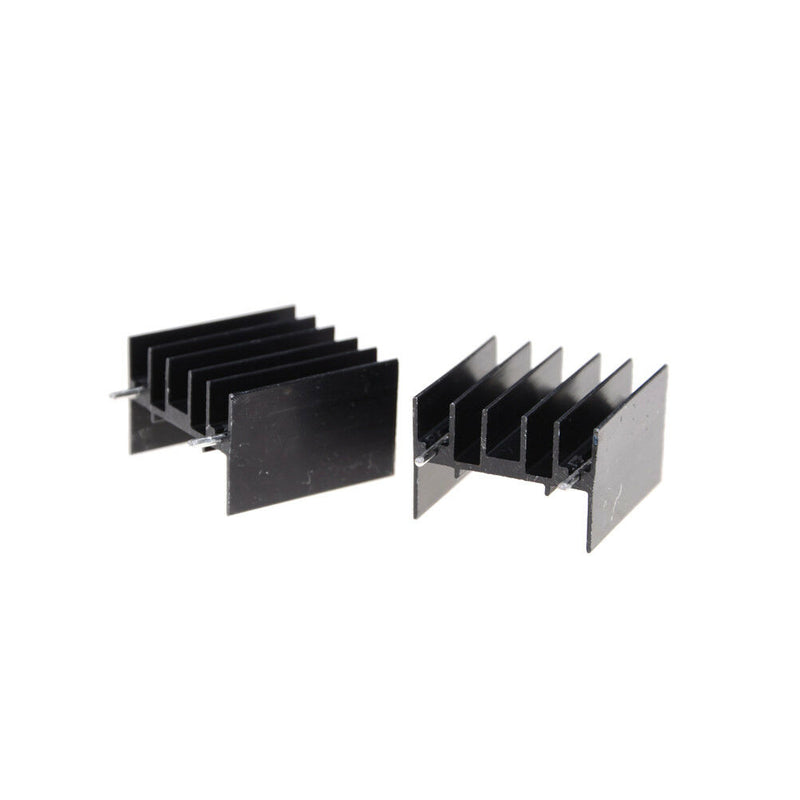 10Pcs 25*23*16MM TO220 Transistor Aluminum Radiator Heat Sink With 2Pin B Ew