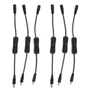 6 Packs of LED Strip Light Inline On/Off Switch Cable DC Jack 5.5mm x 2.1mm Male