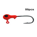 50pcs Mixed Lead Head Fishing Jig Hooks For Soft Fishing Lure Carbon Steel QDW
