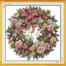Flower Stamped Cross Stitch Kits DIY Needlework for Beginners - 14CT 45x45cm