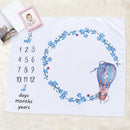 120x100cm Cartoon Baby Milestone Blanket Newborn Photography Backdrop Cloth A