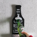 Shabby Wooden Beer Shaped Wall Mounted Bottle Opener Hanging Opener,  Black