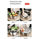 Kitchen Drain Basket Stainless Steel Colander Bowl with Vegetables Grater Round