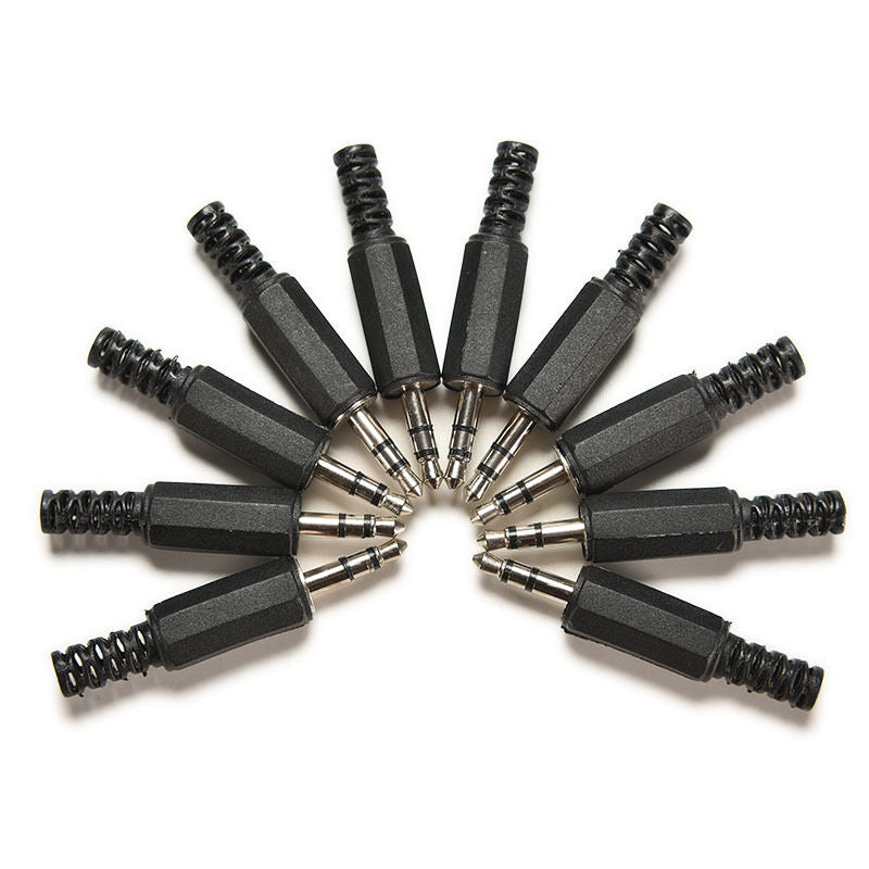 10 pcs 3.5mm 1/8" Audio Male Plug Jack Adapter Stereo Connector Headphone ^
