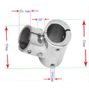 316 Stainless Steel Boat Hand Rail Fitting 60 Degree Tee 25mm 1"