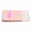 100 X Pink Bow Tie Bag Sachet Biscuit Candy bag plastic bowknot F6X3