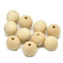100 x 10mm Round Wood Spacer Bead Natural Unpainted Unfinished-Wooden Beads Z