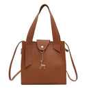 Deer Women Leather Messenger Handbags Casual Pure Mini Shoulder Bags (Brown