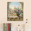 Window Flowers Scene Painting By Numbers DIY Kits Wall Pictures for living