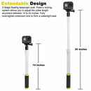 Waterproof Selfie Stick for GoPro Extendable Transparent Floaty Pole for Go X1V4