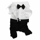 Handsome Formal Dog Jumpsuit with Bow Tie Groom Tuxedo Pet Costumes Dog Clo