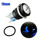 19mm Momentary BLUE LED Marine Car Stainless Horn Push Button Light Switch DC12V