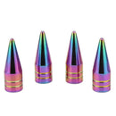 4* Neo Chrome Spiked Valve Stem Cap Aluminum Tire Air Car Truck Bike SUV Wheel