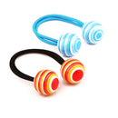 Striped Ball Elastic Rope  Hair Ties Ponytail Holder Head Band Hairbands  OZ