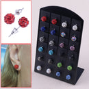 12 Pairs Women Bling Ball Stud Earrings Rhinestone Crystal Beads for Women