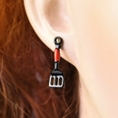 1 Pair Cute Shovel Pan Fried Egg Stud Earrings Women Girls Funny Gifts Jewelry