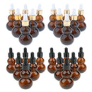 24 pcs Amber Empty Refillable Glass Dropper Bottle For Essential Oil Makeup