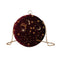 Starry Sky Circular Fashion Suede Shoulder Bag Chain Belt Women'S Crossbody B1F6